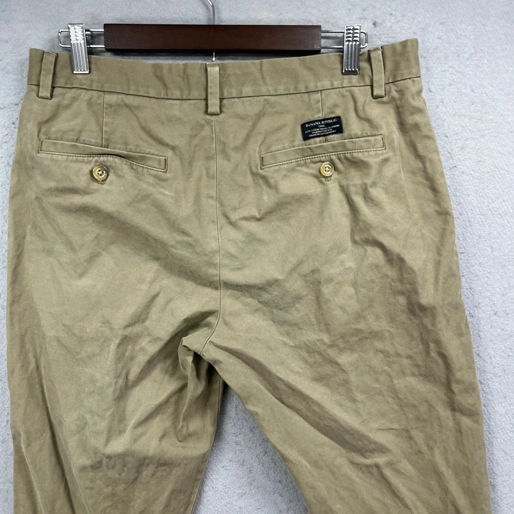 Banana Republic Aiden Chino Pants Mens 32x28* Khaki Tan Slim Fit Preppy Classic